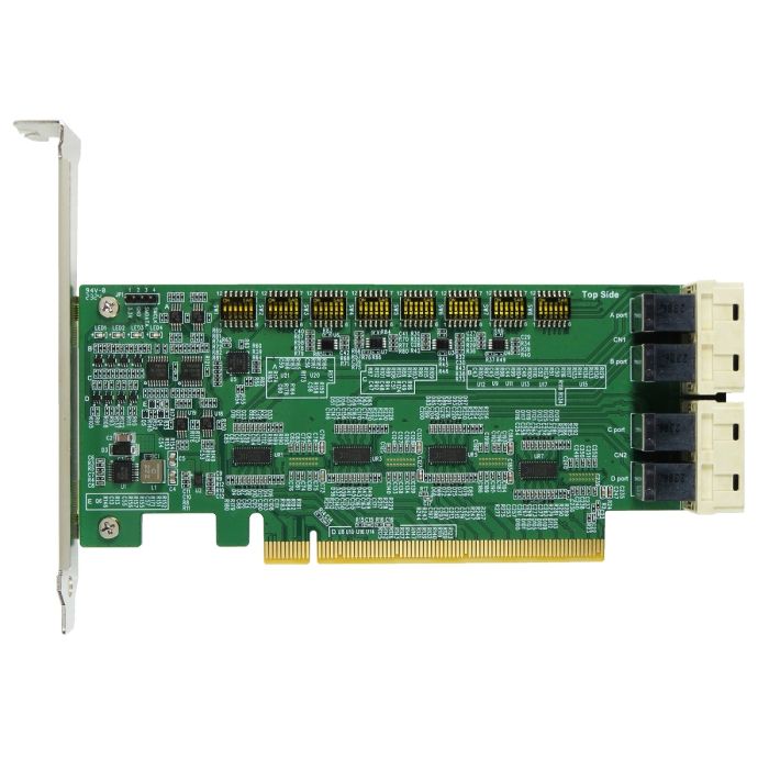 PCIe x16 Gen 4 with ReDriver to MiniSAS HD x8 Dual Port Adapter PCIe 4.0