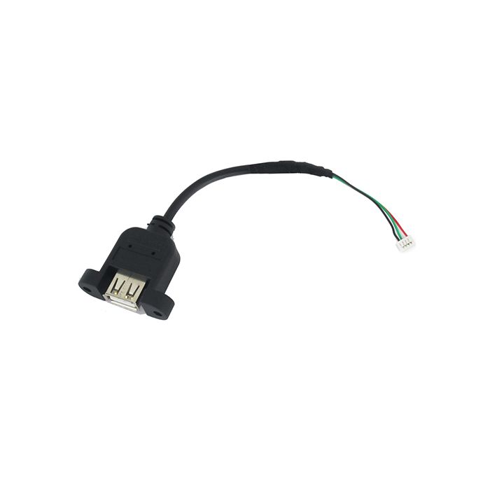 USB A Single Female Panel Mount to 1X4 Pin Internal USB Connector 6 In 
