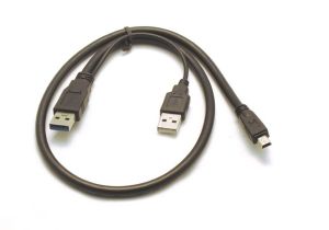 USB 3.0 Y Cable A Male to A Male and 5 Pin Mini