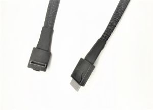 OCuLink SFF-8611 Male Plug to Right Angled Male Cable Assembly -20 Inches