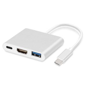 Type C USB 3.1 to USB-C 4K HDMI USB 3.0 Adapter 3 in 1 Hub