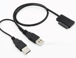 SLIMLINE SATA 13 Pin to USB Y Side Angle Converter Cable