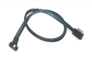 SlimSAS 8i (SFF-8654) to Side Angled Oculink 8i (SFF-8611) Cable -750mm