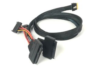 SlimSAS 8i (SFF-8654) Cable to Two U.2 Connectors - 50 CM