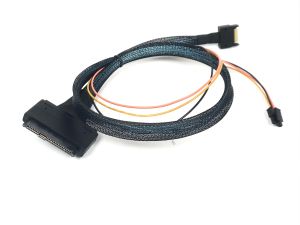 38 Pin MCIO x4 to SFF-8639 Connector with 3 Pin Power Cable