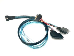 100 CM SlimSAS 8i (SFF-8654) Cable with Two U.2 Connectors