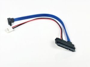 22 Pin SATA Cable with 3 Pin Power and Right Angle 7 Pin SATA Cable
