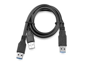 USB 3.0 Y Cable Dual A Male to A Male Cable for External Hard Drives
