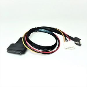 38 Pin MCIO x4 to SFF-8639 Connector with 4 Pin Power Cable