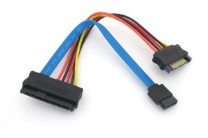 SAS 29 Pin to 7 Pin SATA Cable with 15 Pin SATA Power Cable 6 Inches