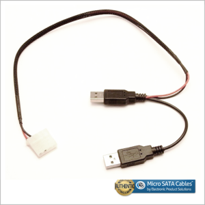USB Y Power Cable with 4 Pin Female Molex Connector for 5 Volt Supply