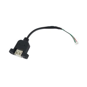 USB A Single Female Panel Mount to 1X4 Pin Internal USB Connector 6 In 