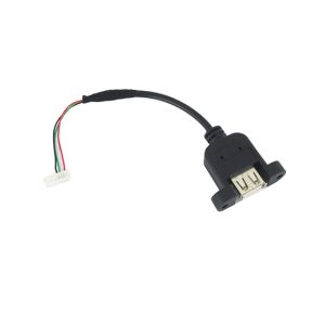 USB A Single Female Panel Mount to 1X8 Pin Internal USB Connector - 6 In
