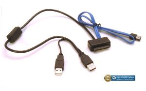 Get Micro SATA 1.8 Inch USB 5V and 3.3V Power with eSATA Blue Cable