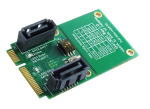 mSATA 52 Pin to SATA 7 Pin X 2 RAID Card