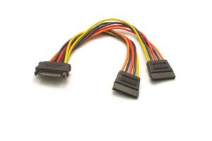 15-pin SATA Y splitter cable