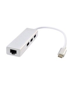 USB C to Gigabit Ethernet LAN RJ45 3 Ports USB 3.0 HUB