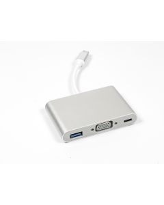 Type C to PD with VGA and USB 3.0 Dongle Metal Shell