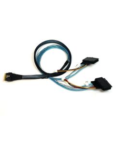 ‌SlimSAS 8i S‌FF-8654 to 2 X SFF-8639 U.2 Cable Tri-Mode- 1 Meter