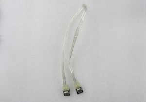 SATA II Cable 18 inch with Metal Latch in CLEAR SILVER