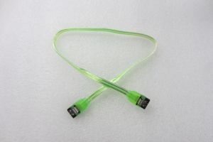 SATA II Cable 18 Inch inch with Metal Latch in UV GREEN