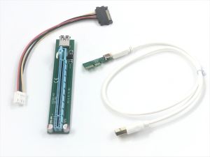 PCIe 1X to PCIe 16X Card with USB 3.0 Cable