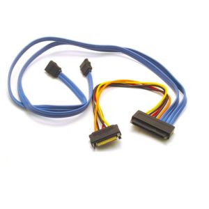 SAS 29 Pin to 2 X 7 Pin SATA Cables with 15 Pin SATA Power Cable