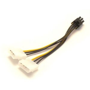 6 Pin PCI-E to 2 X 4 Pin Molex Power Adapter Cable for PCI-E Cards