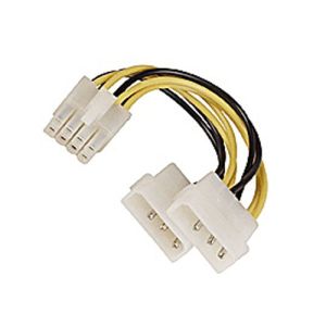 P4 8 Pin Male to Molex 4 Pin X 2 Male Y Adapter Cable Adapter