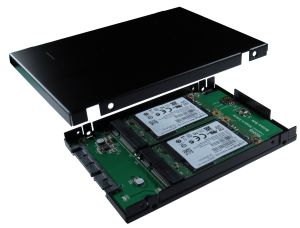 SATA III to mSATA SSD x 2 RAID Card with 2.5 Inch 9.5 MM Drive Housing
