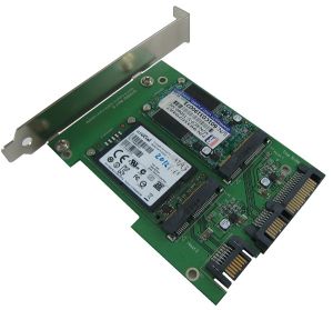 SATA III Dual Port to mSATA X 2 with PCI-e Bracket