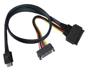 PCIe Gen 4 16 GT/s OCulink (SFF-8611) to U.3 (SFF-8639) Cable 