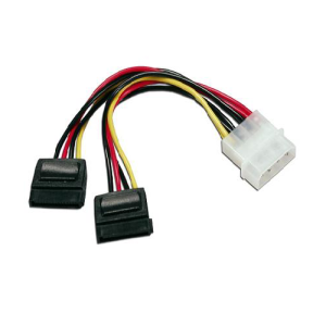 4 Pin Power Y Splitter to 2 X 15 Pin SATA Connectors