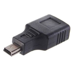USB A Female to USB Mini Male 5 Pin Adapter