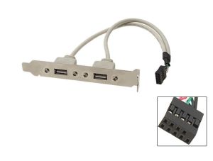 2 Port USB 2.0 Rear Bracket Extension for PC Motherboard
