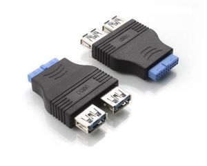2 Port USB 3.0 A Female to 20 Pin Adapter