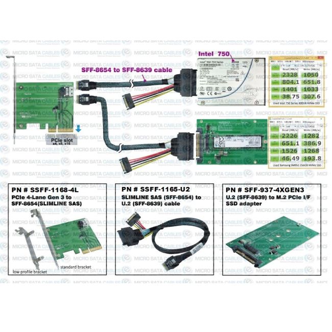 Slim SAS (SFF-8654) to PCIe 4 Lane Adapter - Order Today!