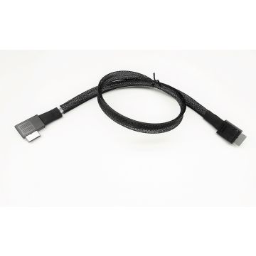 OCuLink 4i SFF-8611 Male Plug to Straight Angled Male Cable Assembly -20 Inches