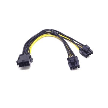 8 Pin PCIe to Dual 8 Pin Splitter  Crypto Mining Cable - 25 CM