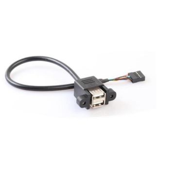 DOUBLE USB A FEMALE TO 2*5P 2.54PH HSG  L=0.5M 