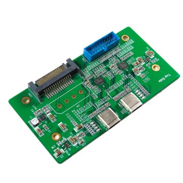 USB 3.0 to Type C Dual Port Adapter with E-Mark Function