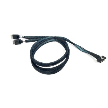 Low Profile SlimSAS Strait 8i to OCulink 4 - Lane x2-Port Y-Cable