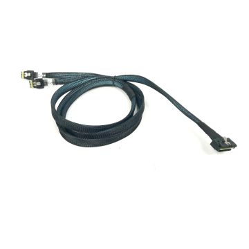 Low Profile SlimSAS Strait 8i to SlimSAS SFF-8654 4i - Lane x2-Port Y-Cable - 500mm