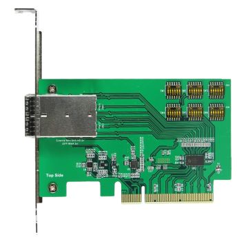 External Mini SAS HD 1x2, 4X with ReDriver to PCIe x8 Golden Finger adapter