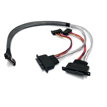 MCIO x8 74 Pin to 2 X SFF-8639 U.2 Cable - 50CM