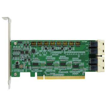 PCIe x16 Gen 4 with ReDriver to MiniSAS HD x8 Dual Port Adapter PCIe 4.0
