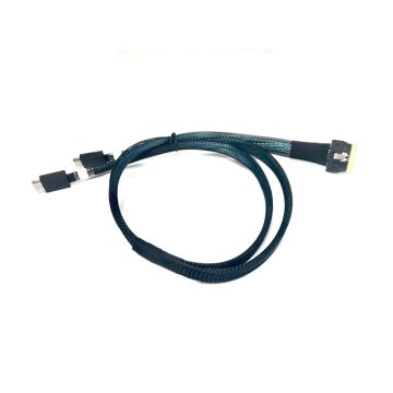 SlimSAS 8i SFF-8654 to 2 X Oculink 4i Cable - 60 CM