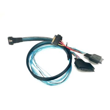 Low Profile SlimSAS 8i Cable to 2 X U.2 Connectors - 100 CM