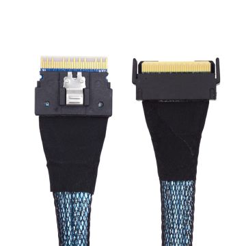 MCIO ‌PCI-E GEN 5 74 Pin Male to SFF-8654 SlimSAS 8i 74 Pin Male Extender Cable -70CM