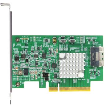 PCIe x8 with ReTimer to SlimSAS 8i SFF-8654 AIC for x8 datalink width PCIe 4.0